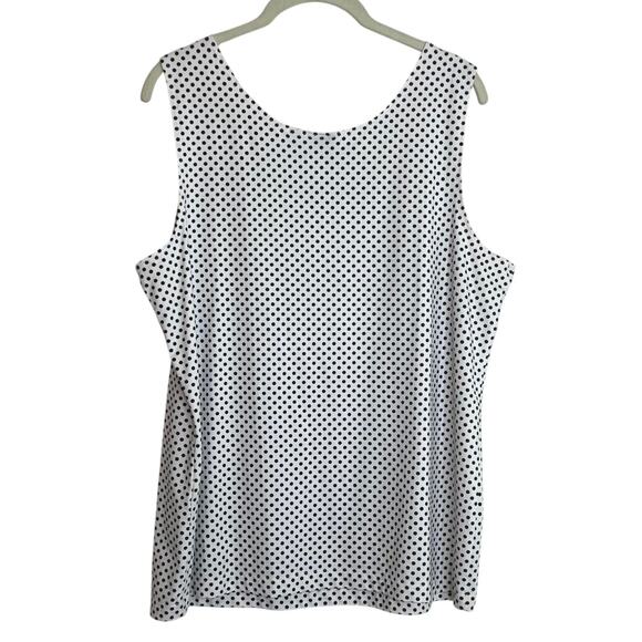 Chicos Womens Tank Top Shell XL White Black Polka Dot Pullover Nylon Spandex - Picture 4 of 7